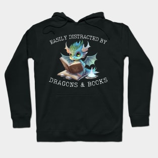 Easily Distracted by Dragons and Books Introvert Shirt Hoodie